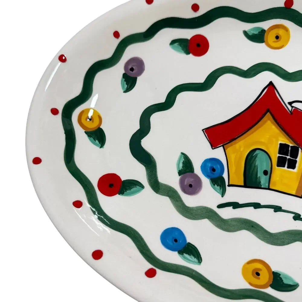 Mary Engelbreit Ink Gaetano Pottery #4003 Cottage House Platter